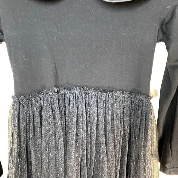 LIZ LISA Jersey‎ Black Dress Collared Lace Layered Skirt Street Wear - Picture 5 of 12